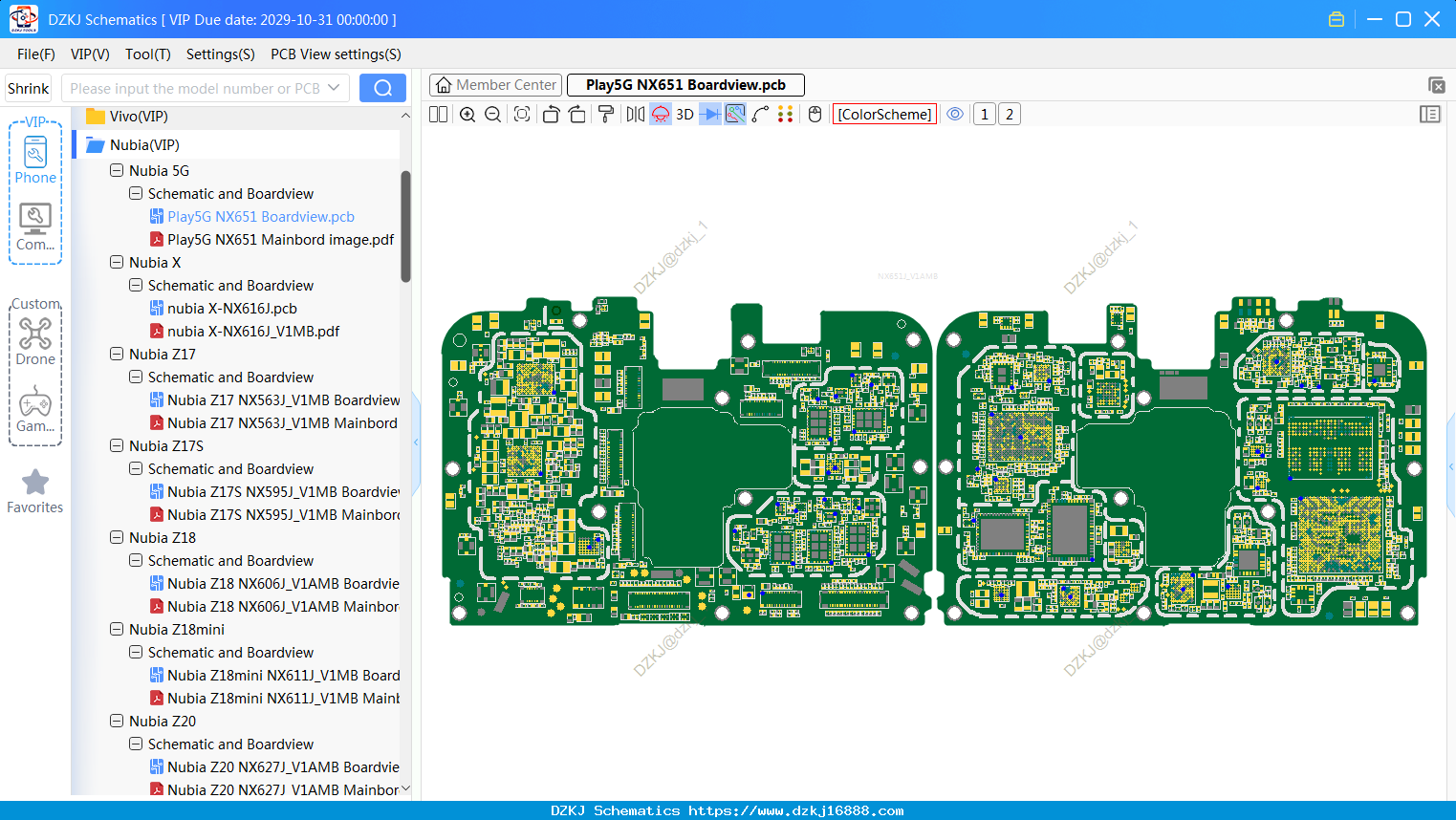 Nubia Play5G NX651 Boardview